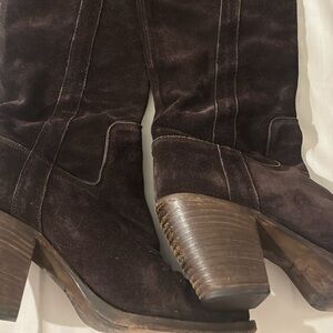Dior Dark Brown Suede Knee-High Boots